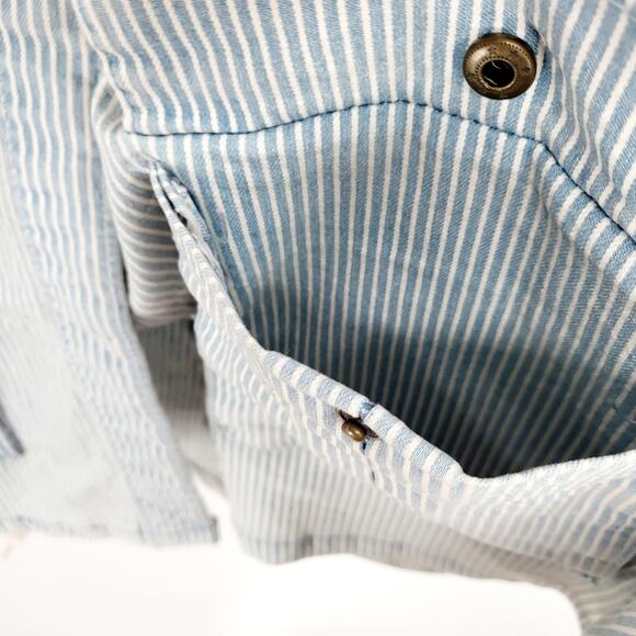 NWT Universal Thread Railroad Striped Utility Jacket Faded Light Blue & White XL - Picture 8 of 12